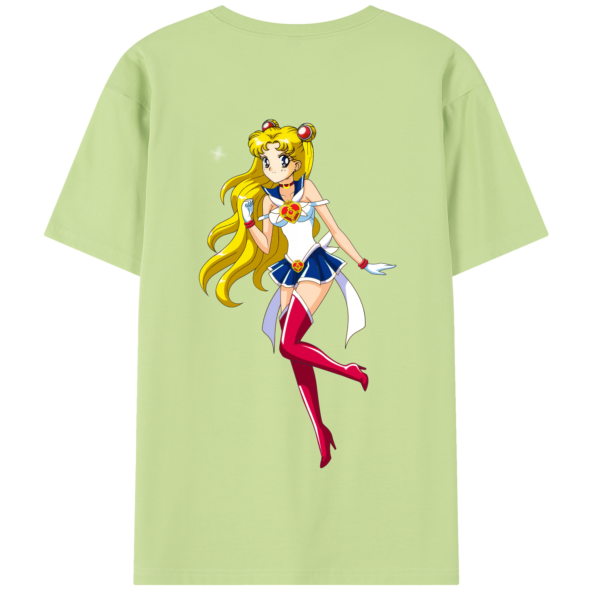 （画像用） 美少女戦士セーラームーン 月野 うさぎ つきの うさぎ Sailor Moon Tsukino Usagi 綿100％半袖Tシャツ（背面プリント）